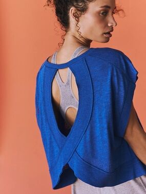 Free People Open-Back Blue Women's Top NWT